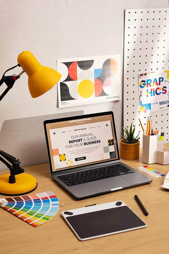 Graphic Design on a laptop
