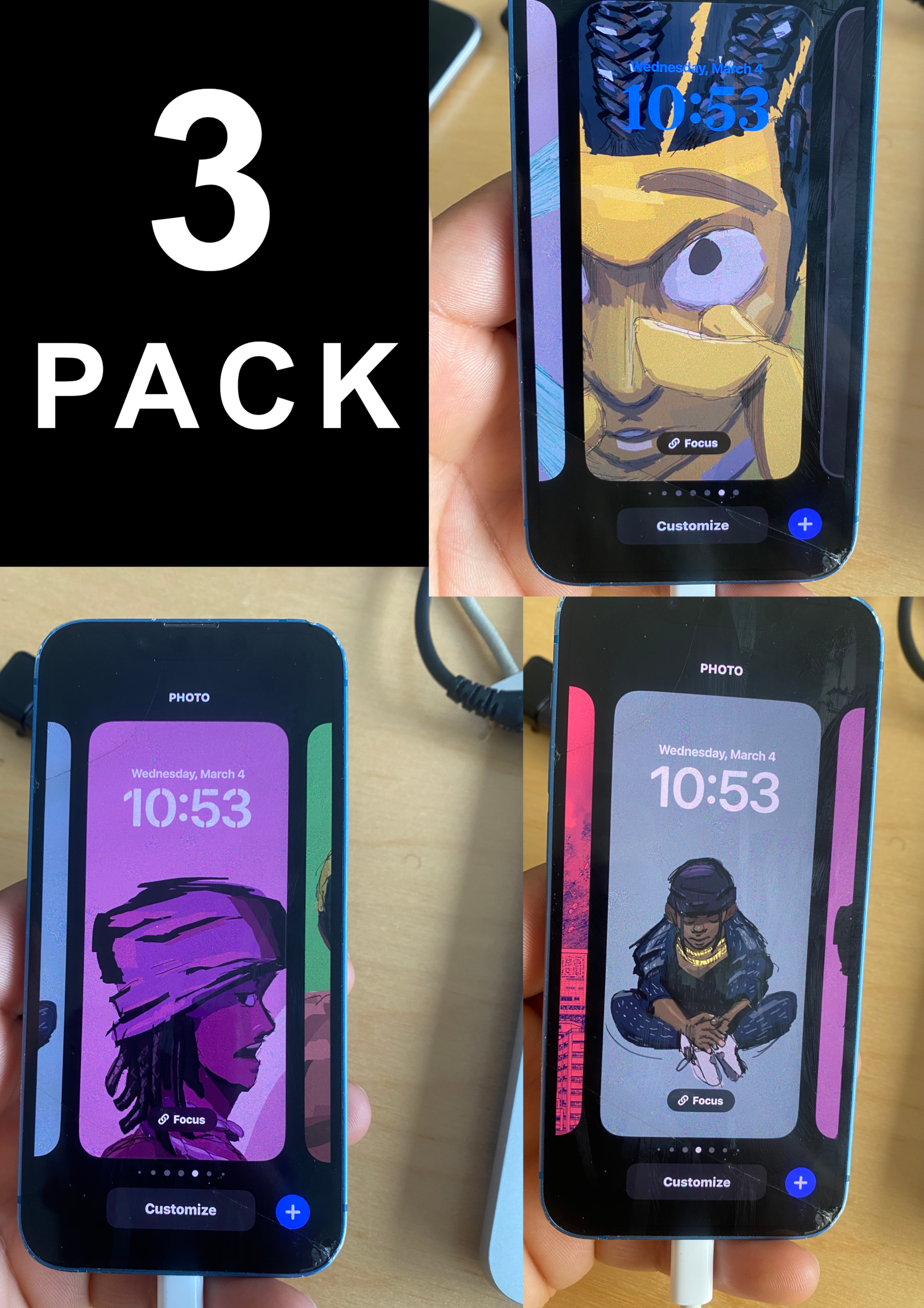 PHONE WALLPAPERS (3 PACK)