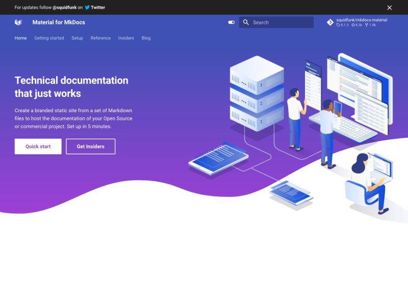 Mkdocs Material - Mountain Illustrations - Elegant 4K Collection