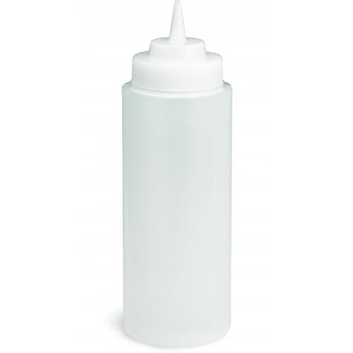 Squeeze Bottle - Wide Mouth - Clear - Clear Top - 95cl (32oz) - 63mm dia - Pack of 12