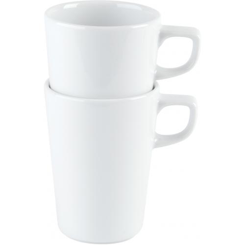 Porcelite Stacking Latte Mug - Porcelain - 34cl (12oz) - Pack of 6