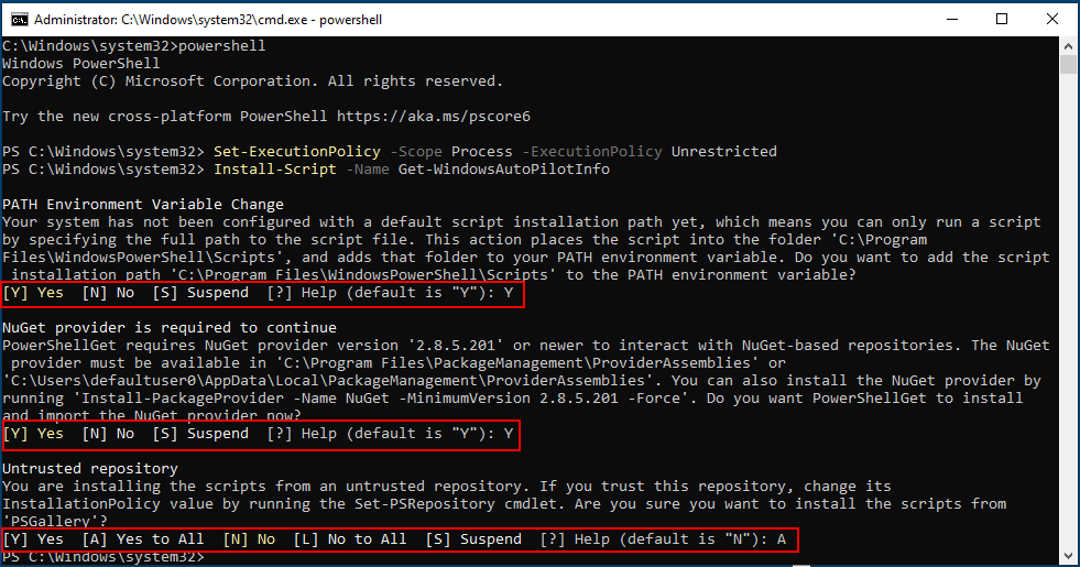 Open admin PowerShell during Windows OOBE setup