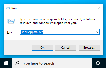 Get the Application User Model ID (AUMID) from the Apps folder