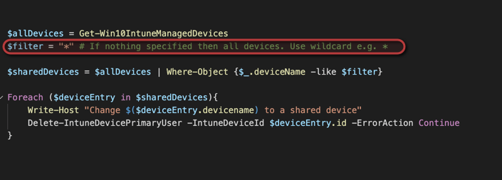 Remove the primary user from Intune devices with powershell (Switch to shared device)