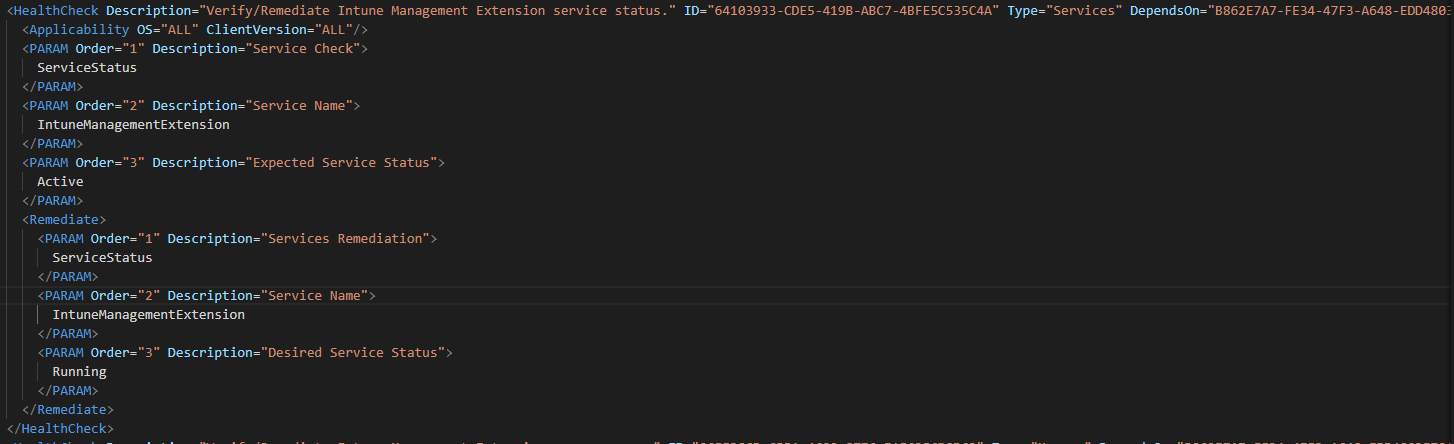 Intune Management Extension service status remediation