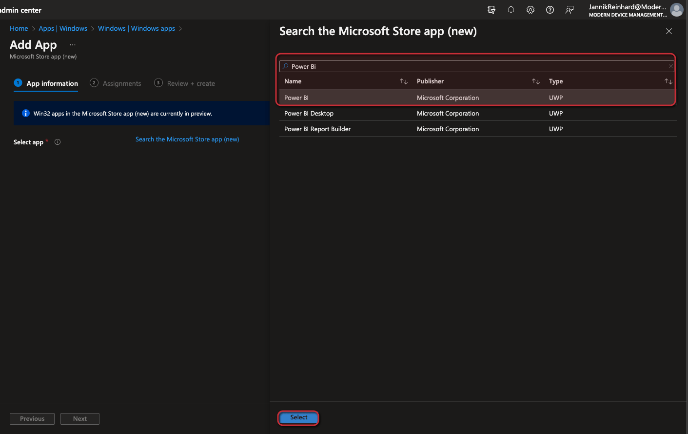 Deploy Windows Store Apps via Intune