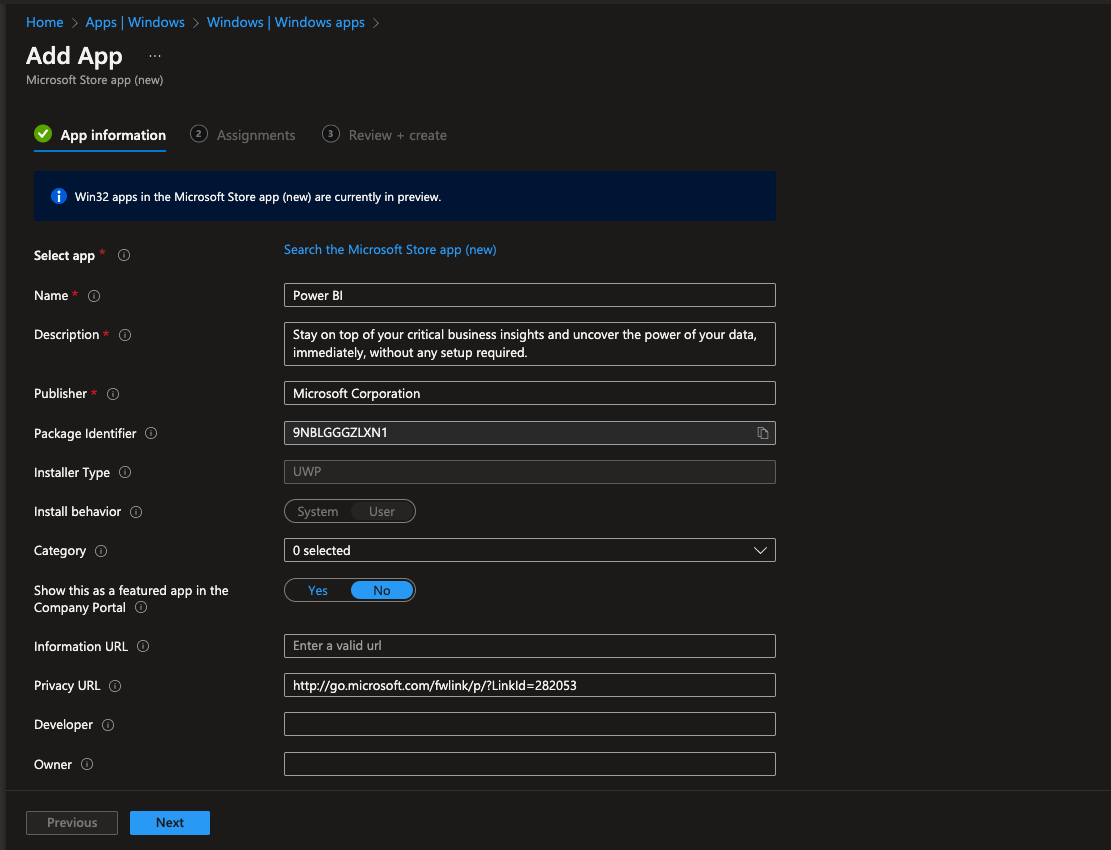 Deploy Windows Store Apps via Intune