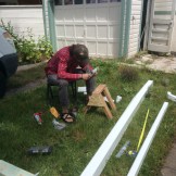 Working on the gutter