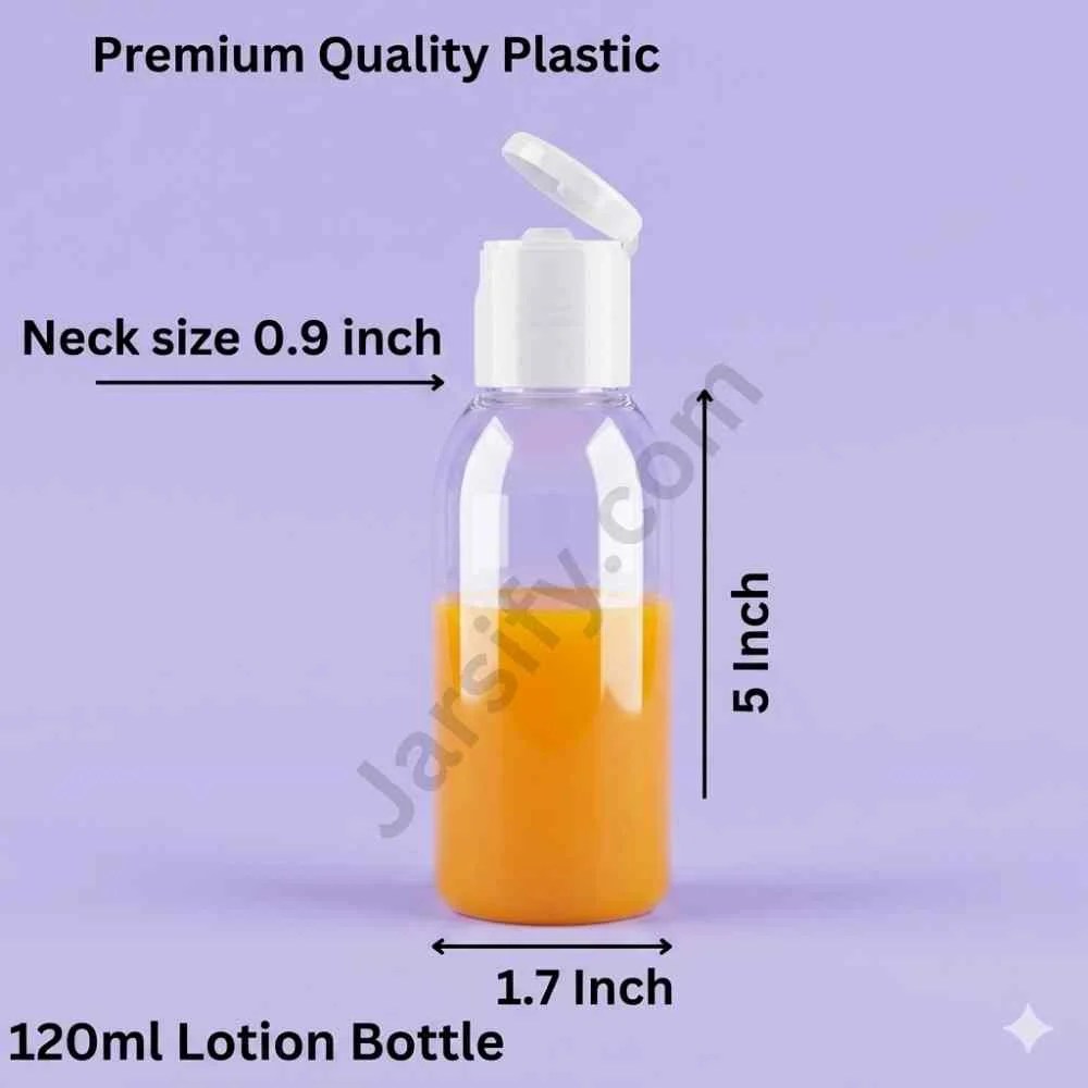 120ml plastic lotion bottle with flip cap, empty bottle for shampoo, lotion and liquid storage