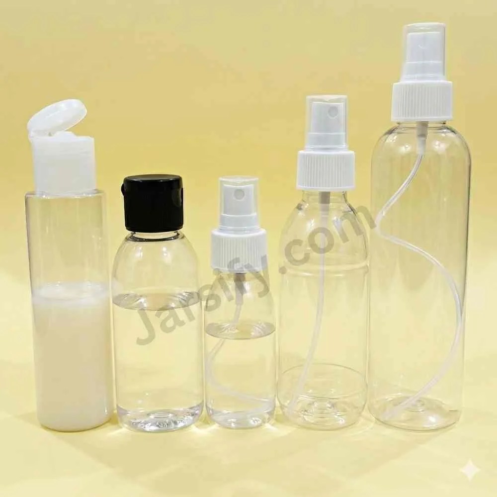 plastic spray and lotion bottle combo set 60ml 100ml 120ml empty bottles for cosmetics and liquid storage