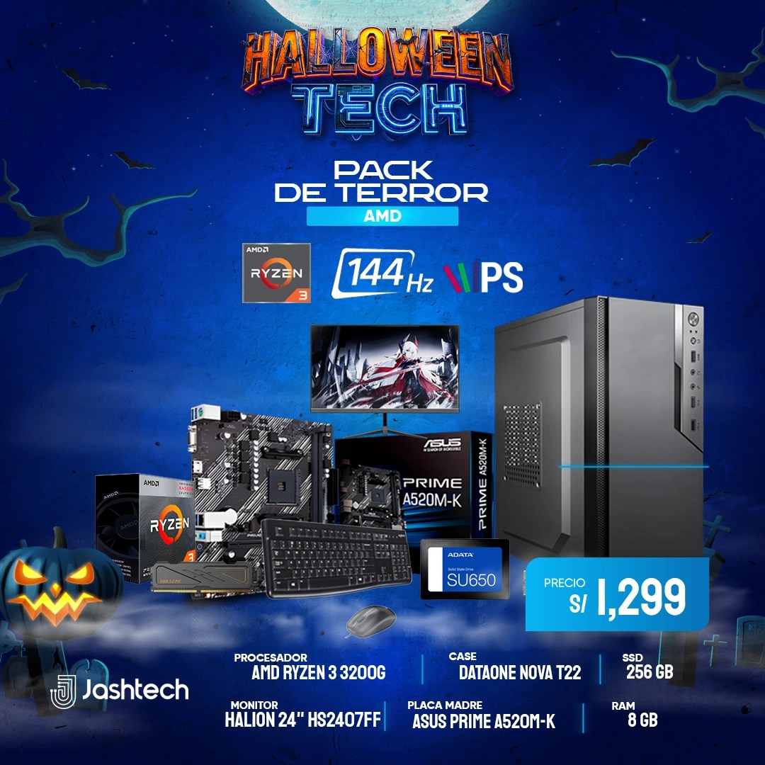 Pc3, RYZEN 3 3200G, RAM 8GB, SSD 256GB,CASE NOVA T22