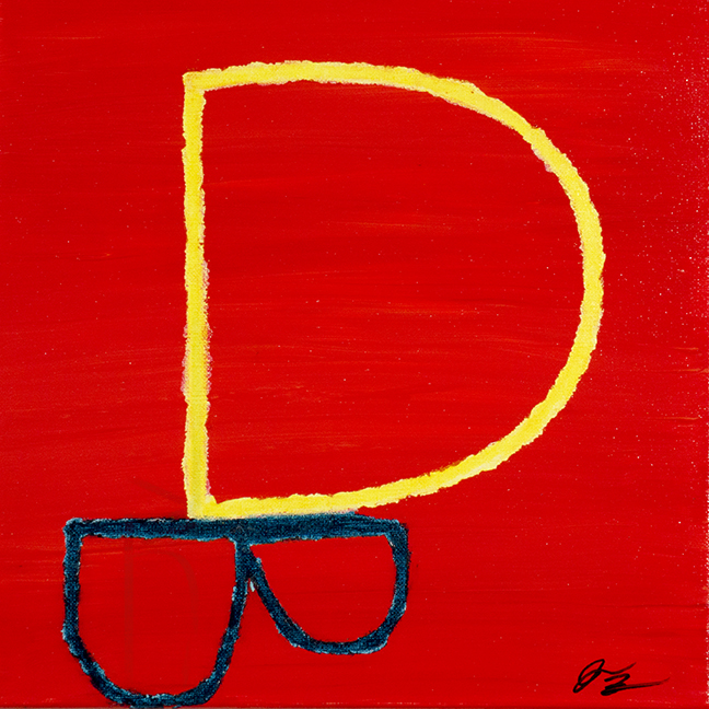 Yellow D Blue B in Crayon