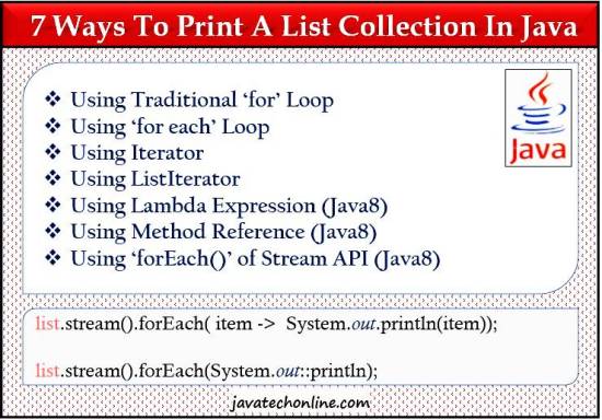 7 Ways To Print Elements Of A Collection In Java - JavaTechOnline