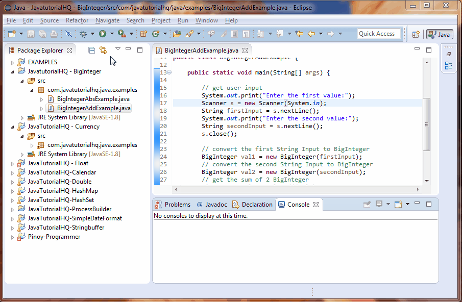 Java Integer And Java Biginteger Class With Examples 