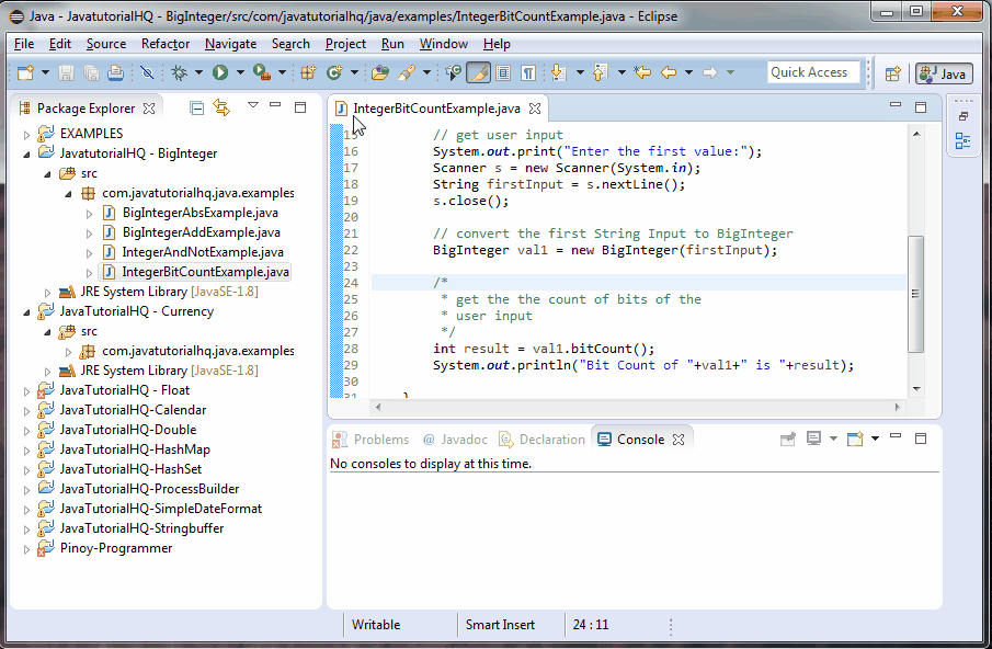 Java Conversion Between String And Biginteger Tutorial Convert String to Integer using IntegerparseInt Syntax of parseInt method as follows.