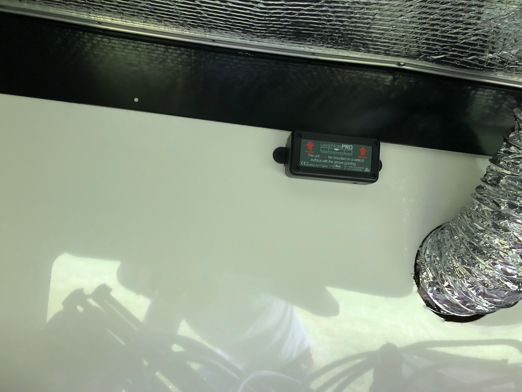 LevelMate Pro Mounted in 5th Wheel Front Basement Compartment