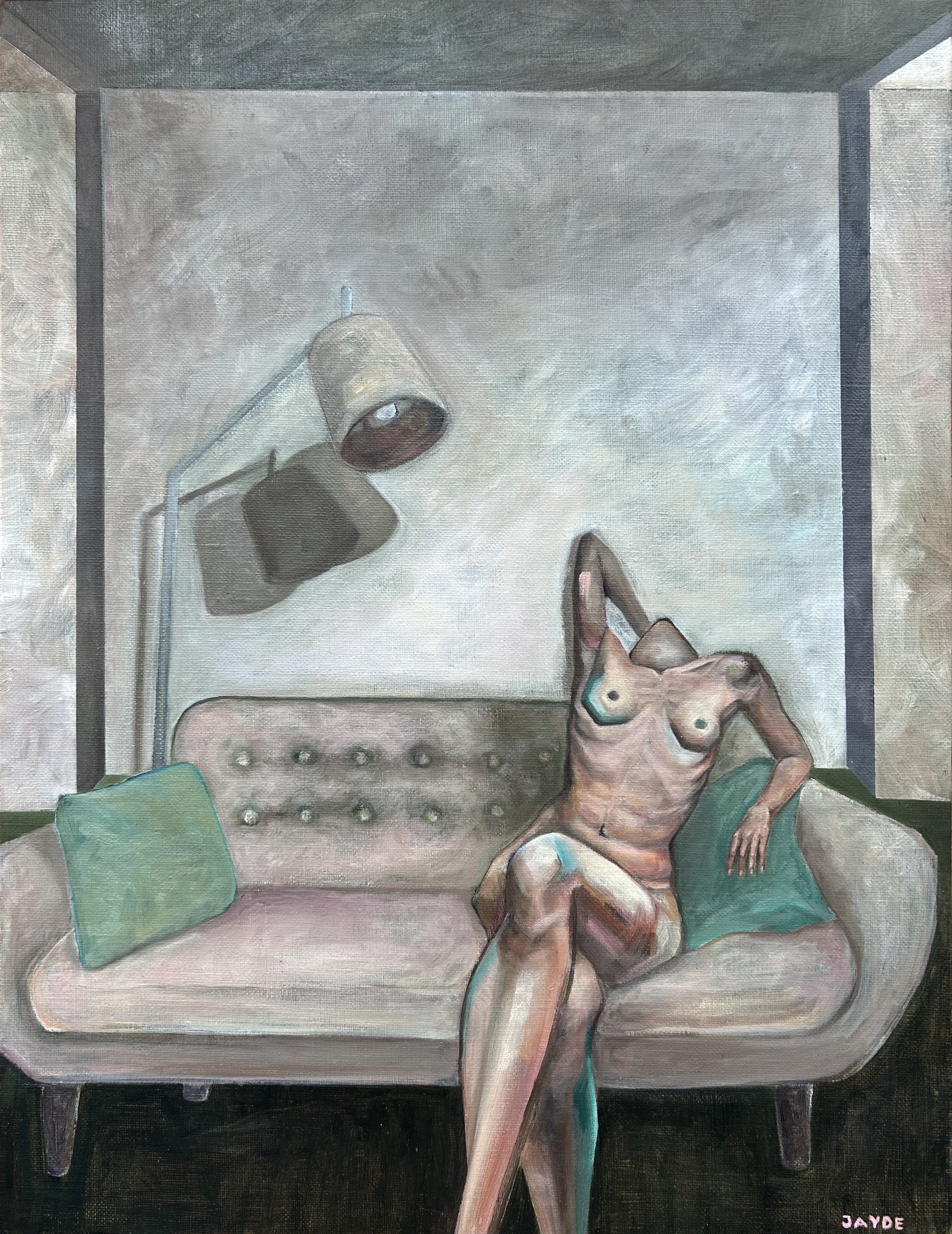 Just Before Sleep, oil on canvas, 52.7 x 40.6 cm, Jayde Kim, 2025