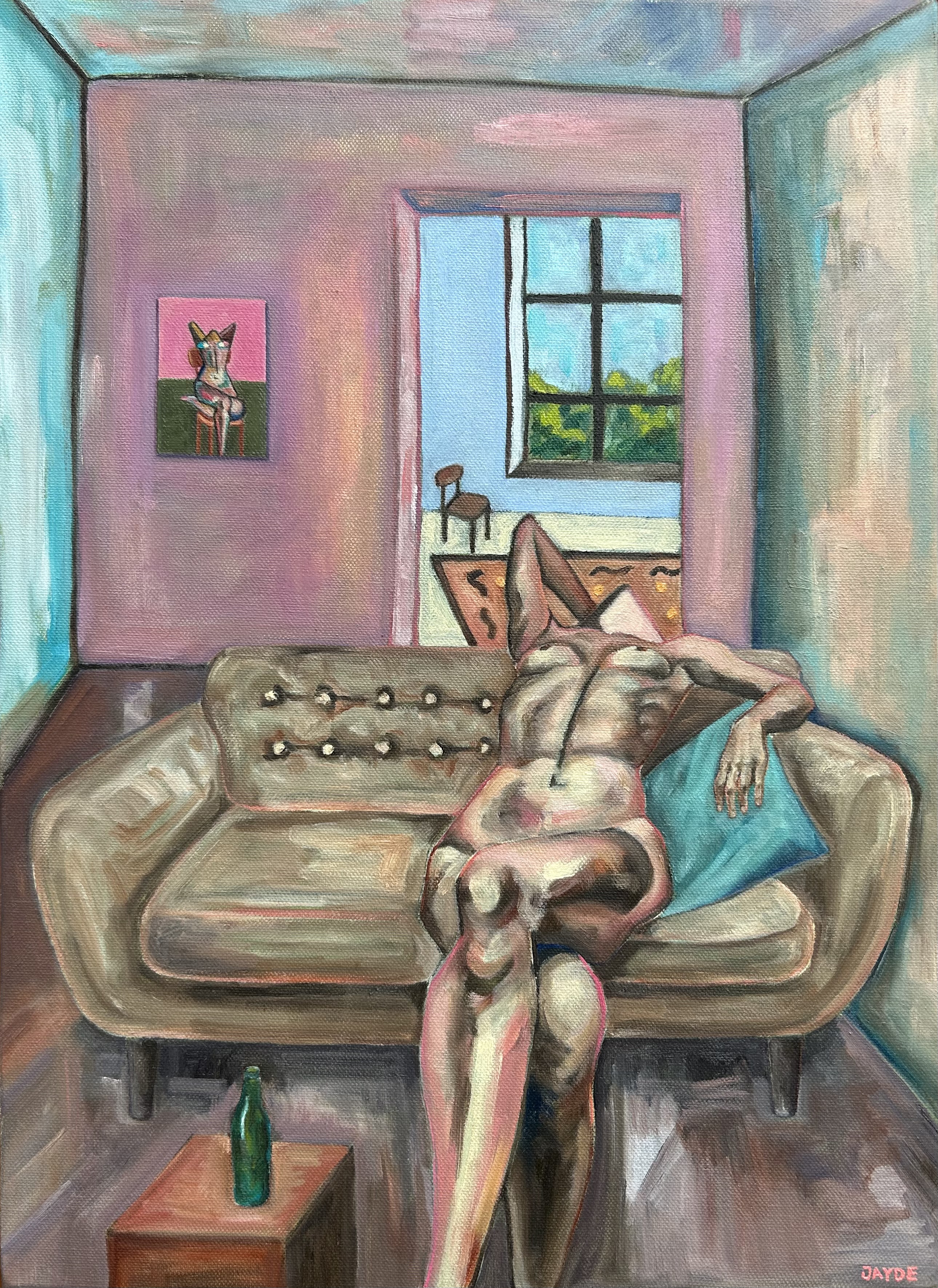 Reclining, oil on canvas, 45.5 x 33.2 cm, Jayde Kim, 2026