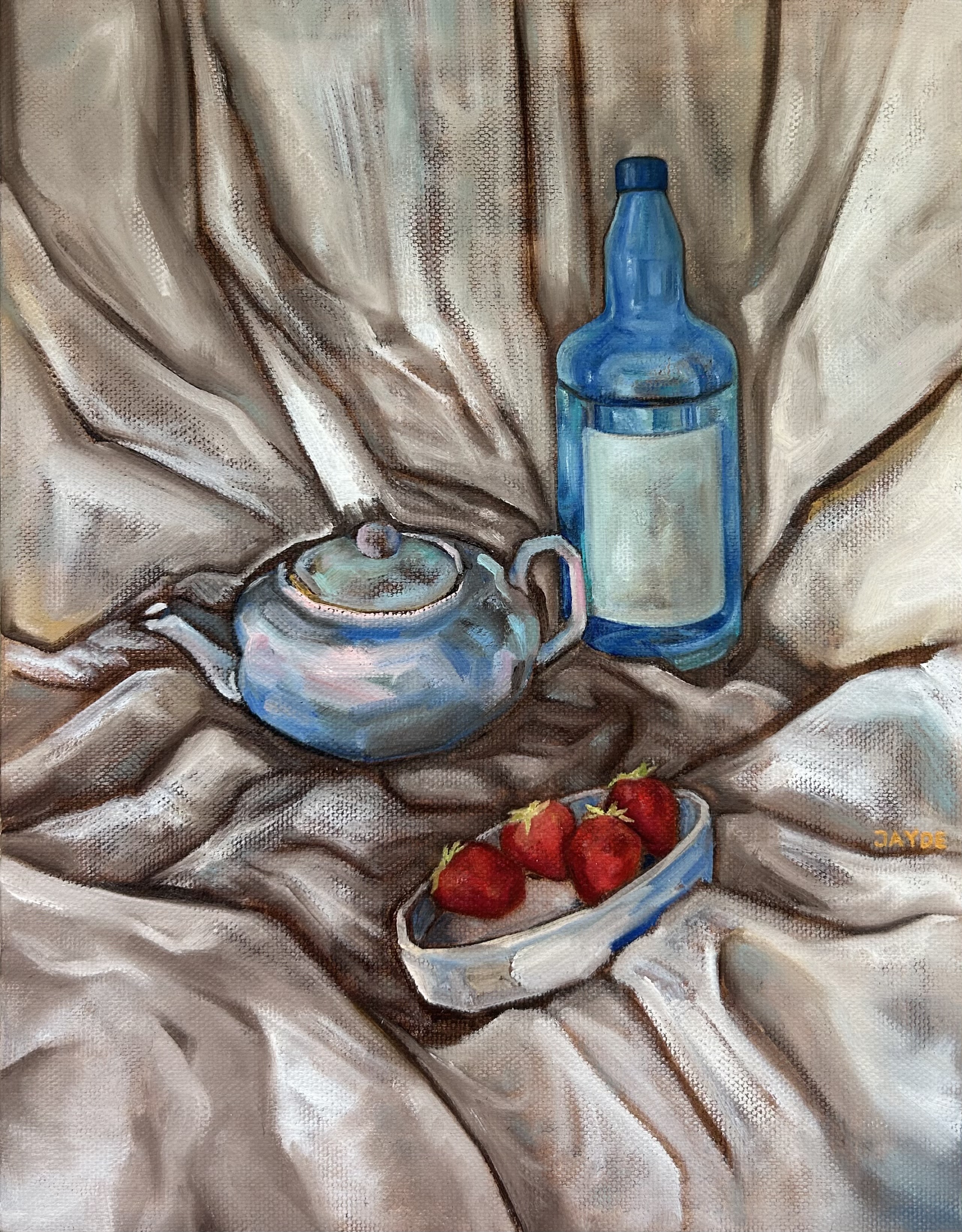 Blue Than Red, oil on canvas, 41 x 32 cm, Jayde Kim, 2026