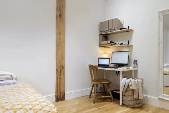 desk in bedroom