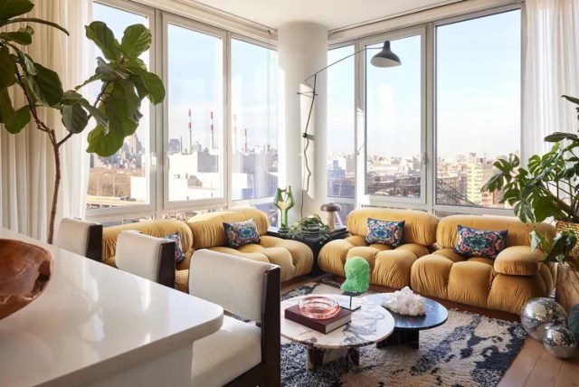 keep a small apartment clutter free with helpful living room furniture.