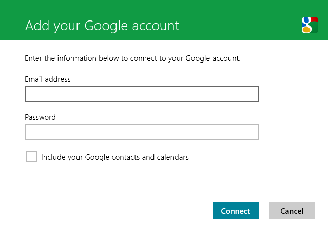 Windows 8 Mail App: Adding Gmail Account