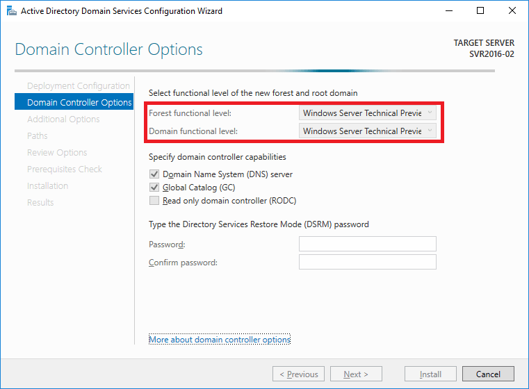 Windows Server 2016 Active Directory  Forest and Domain functional Level Showing “Windows Server Technical Preview” – Fixed: KB3194798