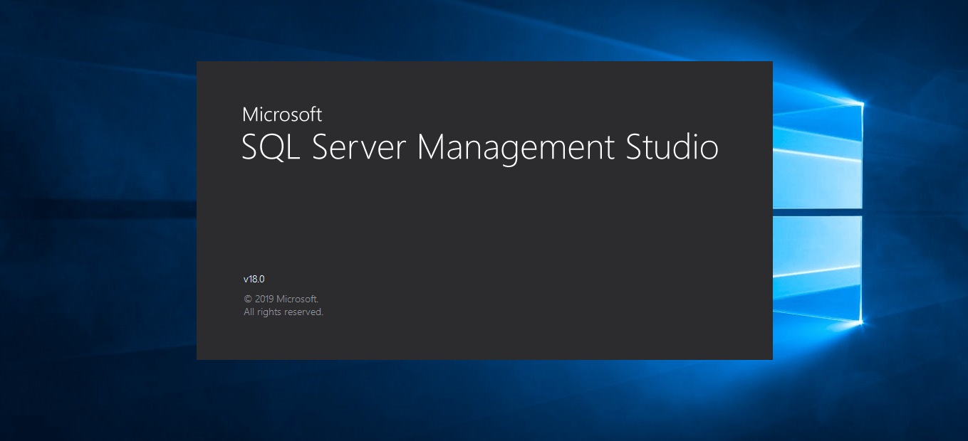 SQL Management Studio 2018 not launching after the splash screen