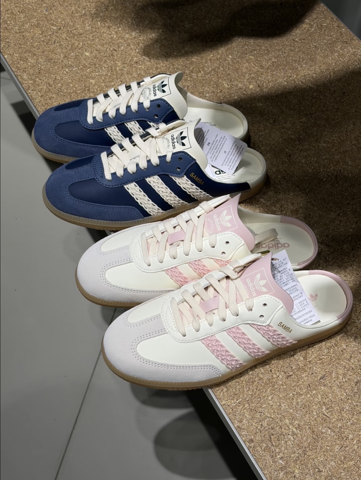 Adidas Samba Mule 半拖新色登場！麂皮鞋頭 編織線條 藏藍 粉白 HP5052 HP5053