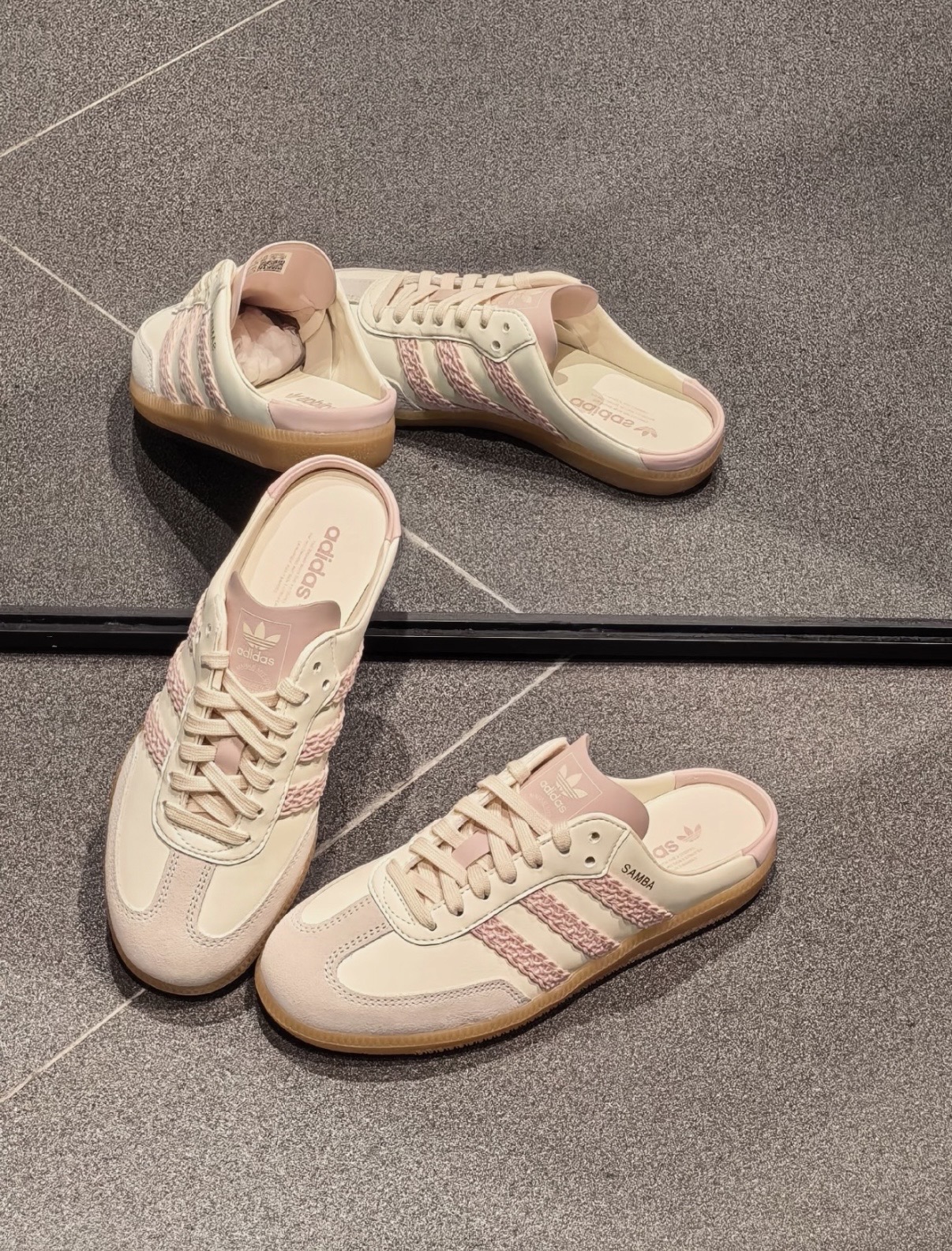 Adidas Samba Mule 半拖新色登場！麂皮鞋頭 編織線條 藏藍 粉白 HP5052 HP5053