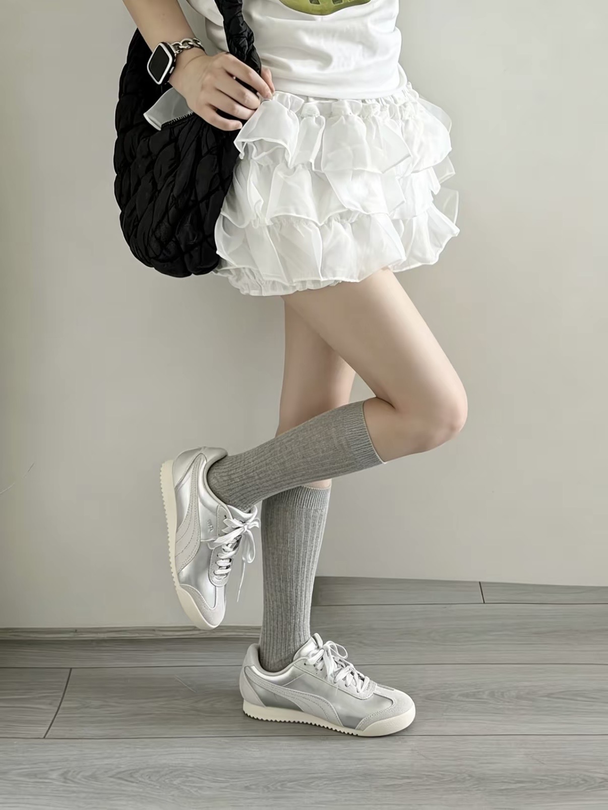 PUMA TURINO SD 銀灰白色 麂皮復古 薄底鞋 女款 406755-01