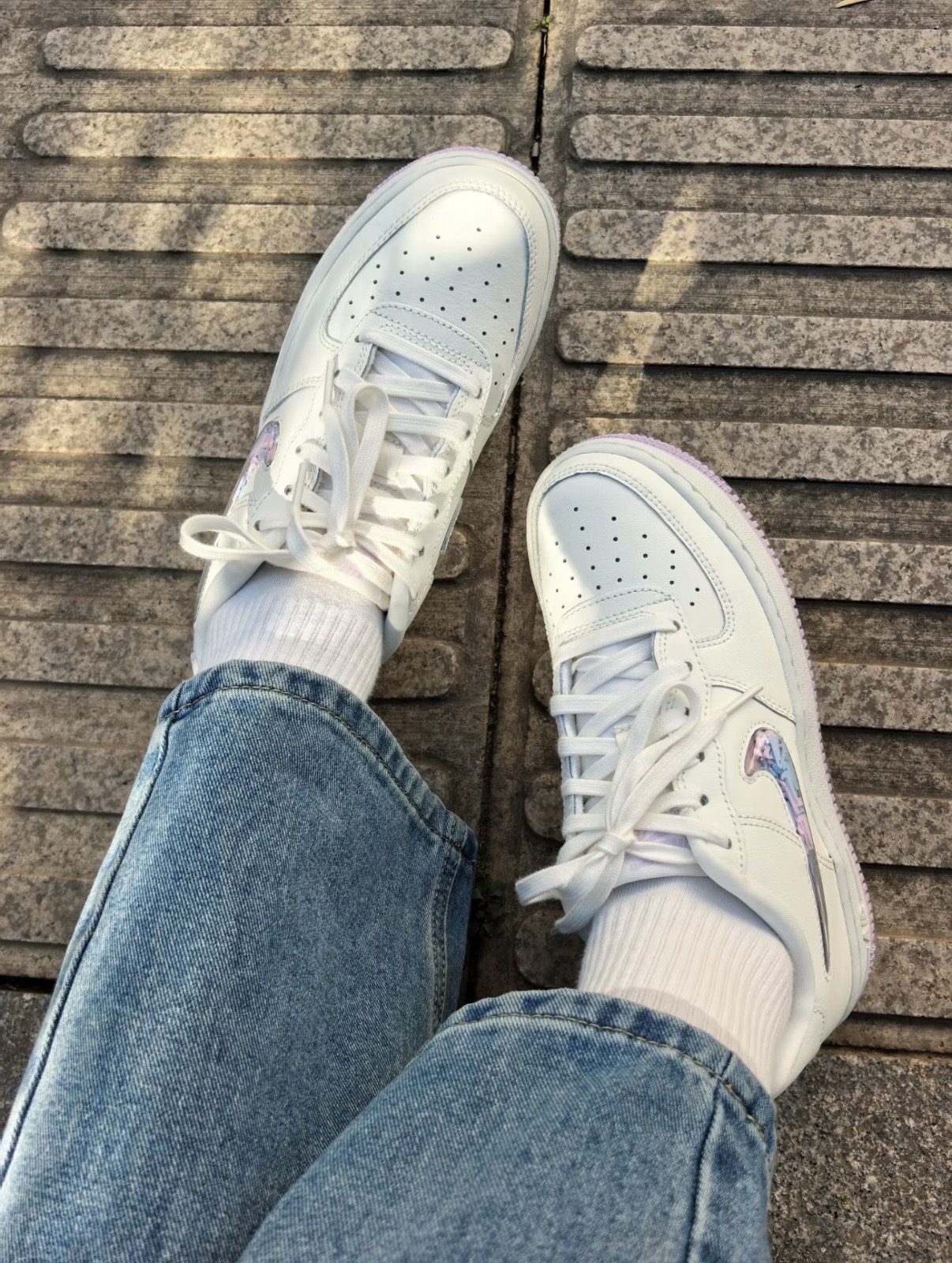 Nike Air Force 1 透明Swoosh 小勾勾 香芋奶白 IQ9795-151 女款