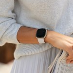 Lifestyle photo of Fitbit Sense.