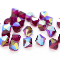 Ruby AB 5301/5328 Swarovski Crystal Bicone Beads