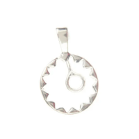 Silver Plate Over Brass Rivoli Setting - With Zig Zag Pattern