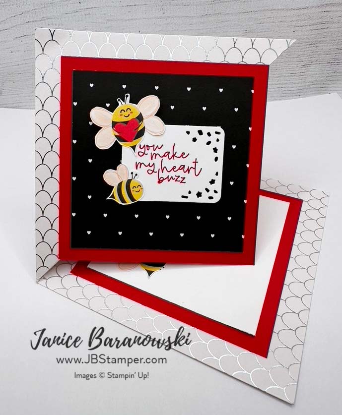 You make my heart buzz simple twist card - standing view