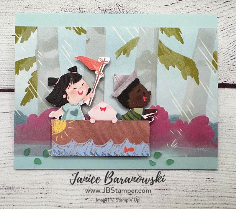 Stampin Up Just-Kiddin' Designer Series Paper-Sail away-card outside