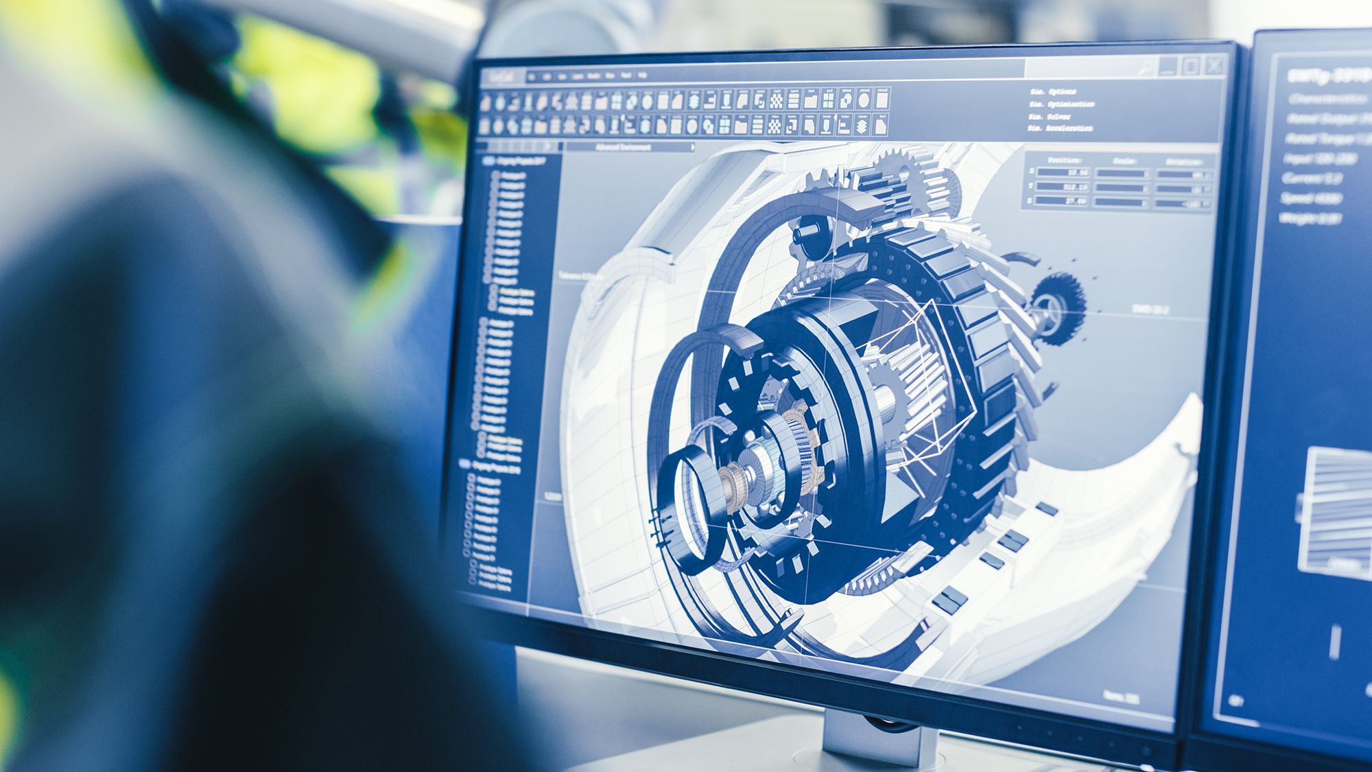 Engineer screen showing mechanical design of 3D Engine