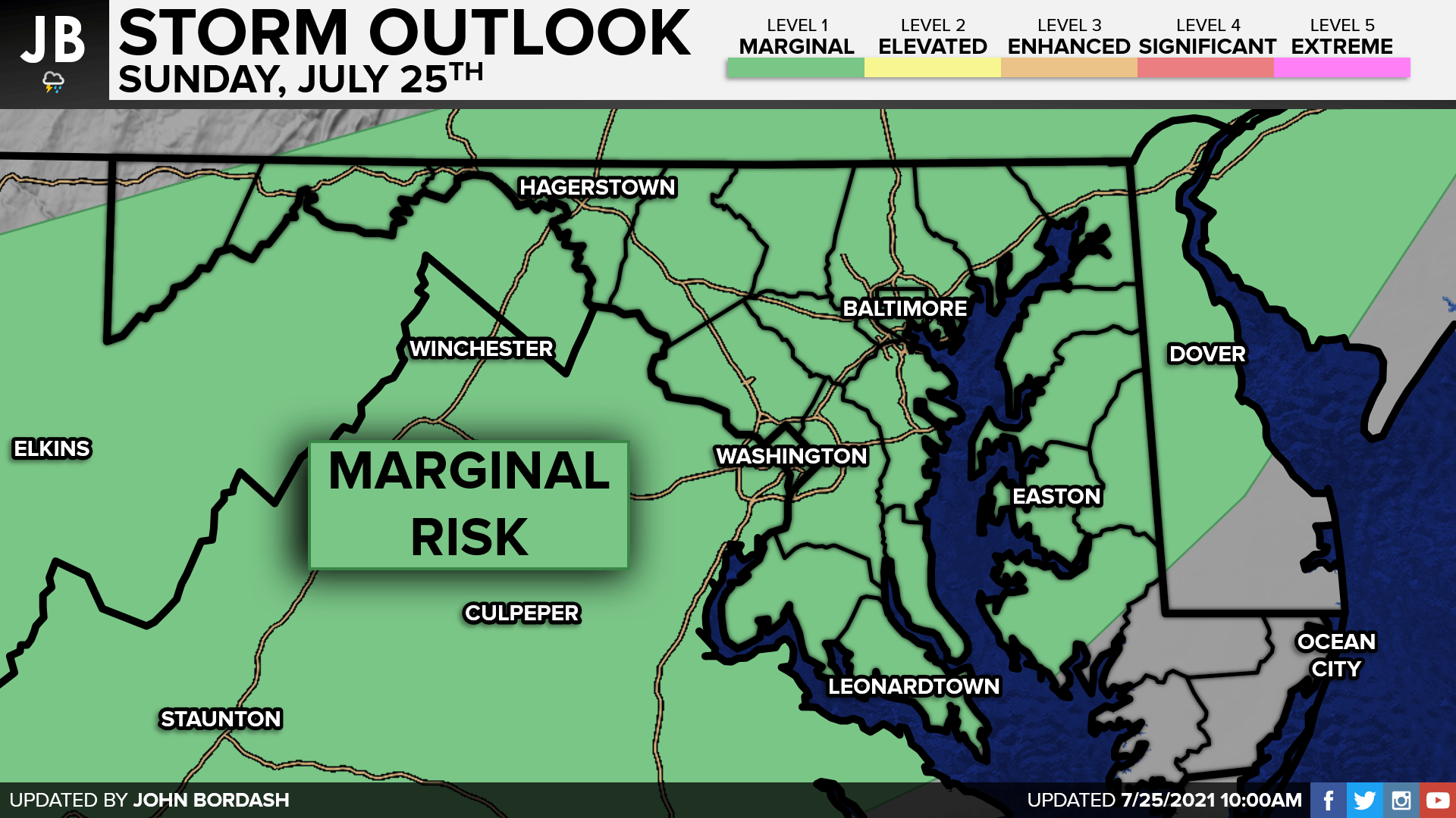 Marginal Risk of Severe Storms This Afternoon - JB Weather