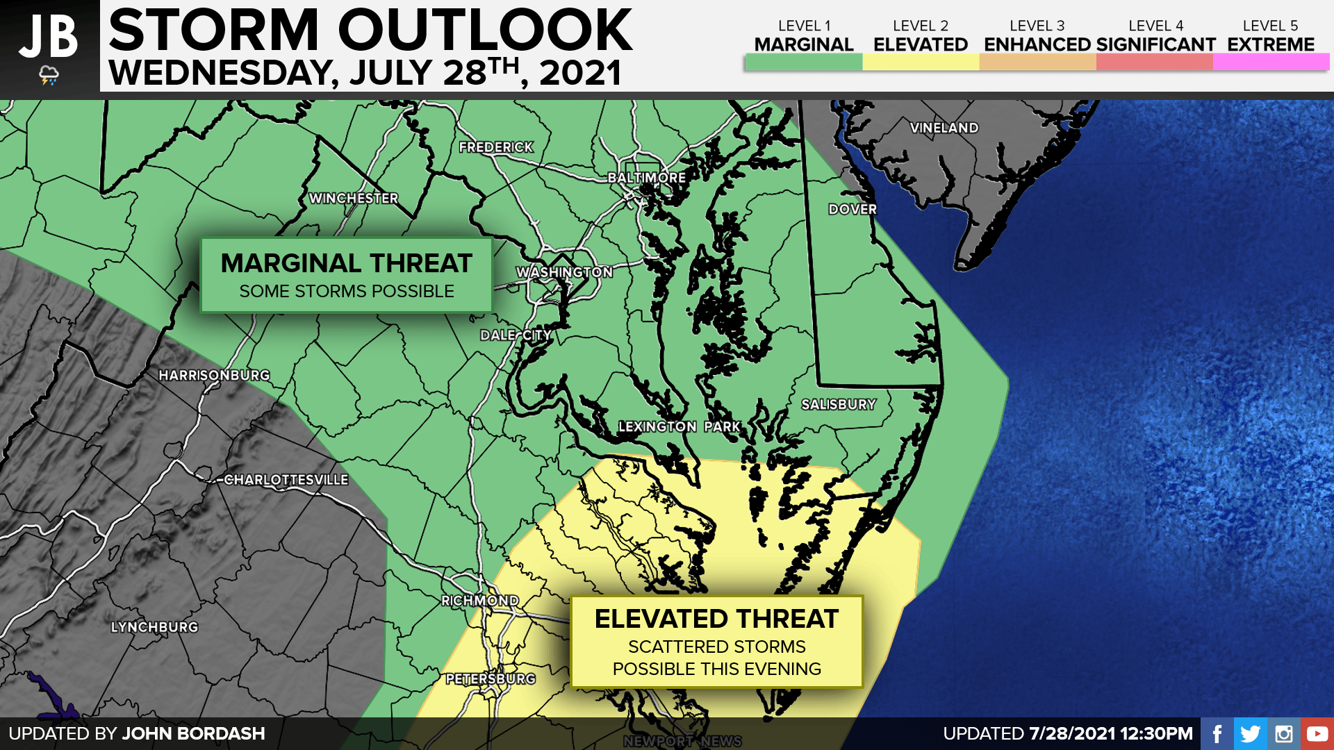 Risk for Afternoon and Evening Thunderstorms - JB Weather