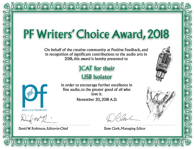 Positive Feedback Award 2018 for best audio product