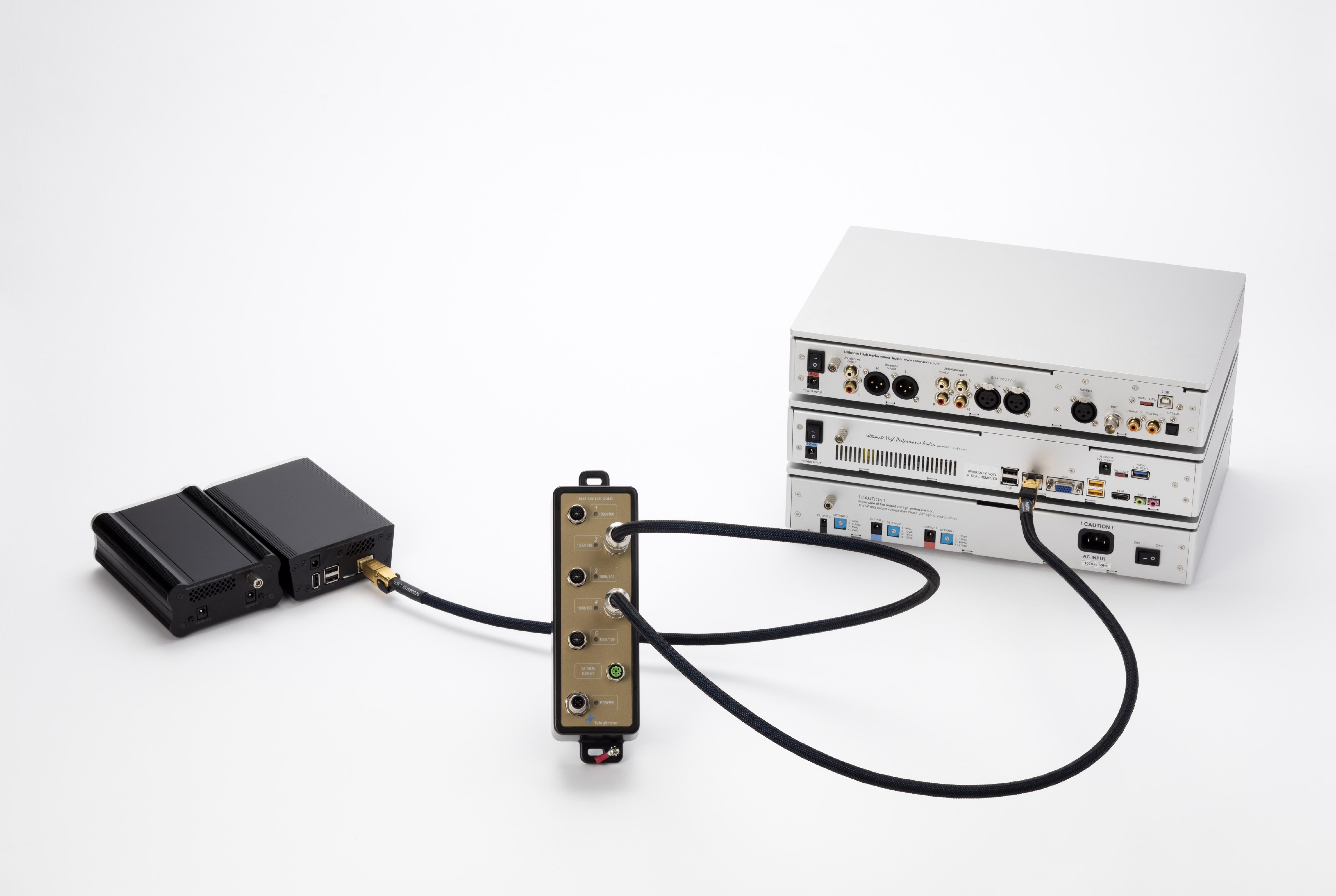 M12 SWITCH GOLD audiophile network switch usage