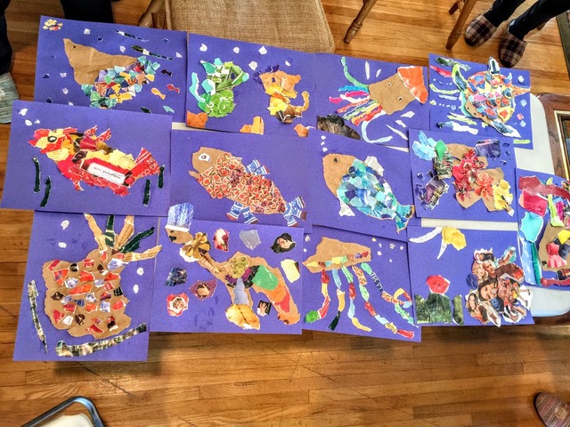 色と光の三原色を学びコラージュ作品制作