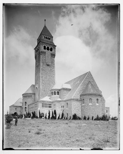 The Augusta Victoria hospital and German Protestant Church of the Ascension compound on the Mt. of Olives