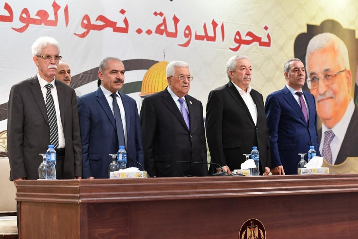 A meeting of Fatah leadership in the presidential residence in Ramallah