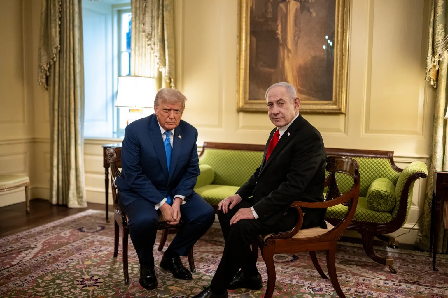 Israeli Prime Minister Benjamin Netanyahu with U.S. President Donald Trump