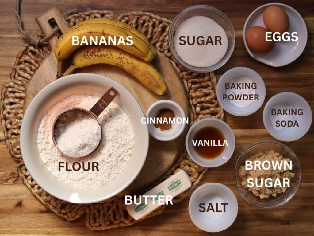 ingredients needed to make banana bread