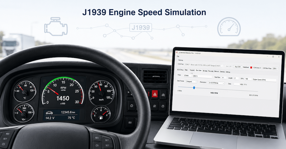 J1939 Engine Speed Simulation