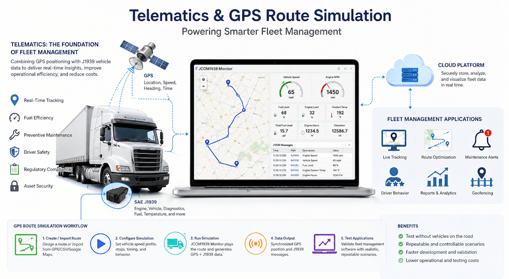Understanding Telematics and GPS Route Simulation for Fleet Management Testing
