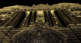 angle showing intricate detail of model of the old bailey